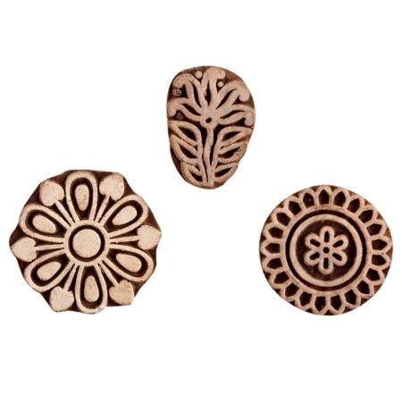 Set of 3 Piece New Mix Wooden Printing Block